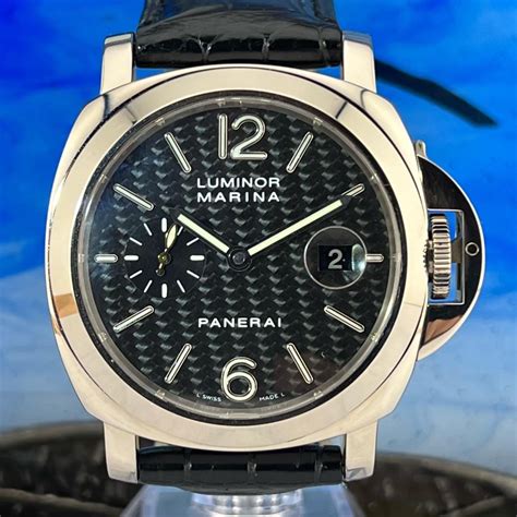 panerai pam 180 white gold|Panerai Luminor Marina 18K White Gold / Carbon Fiber Dial.